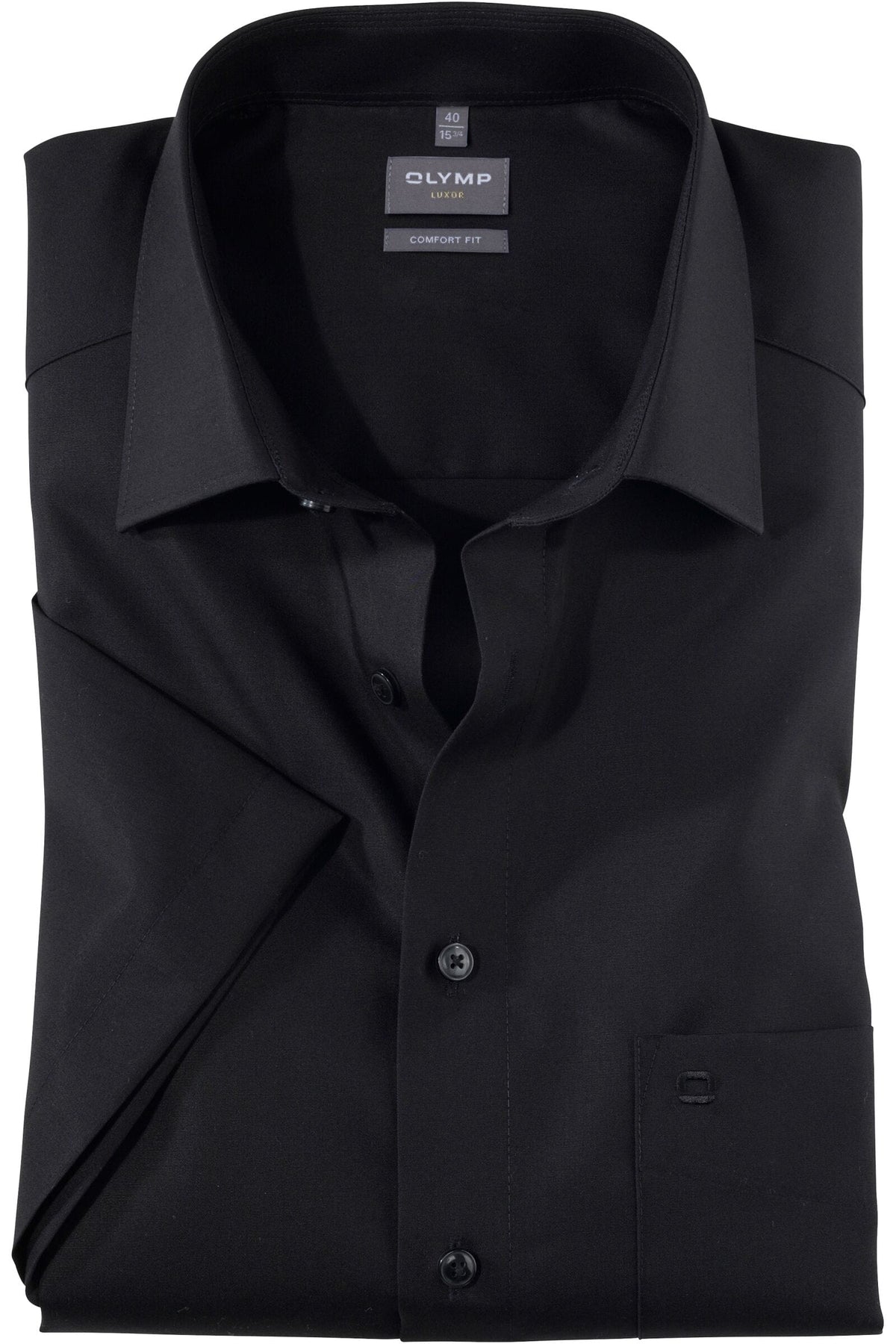 OLYMP Luxor Comfort Fit Hemd schwarz, Einfarbig