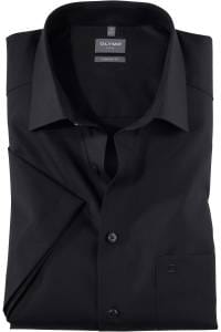 OLYMP Luxor Comfort Fit Hemd schwarz, Einfarbig