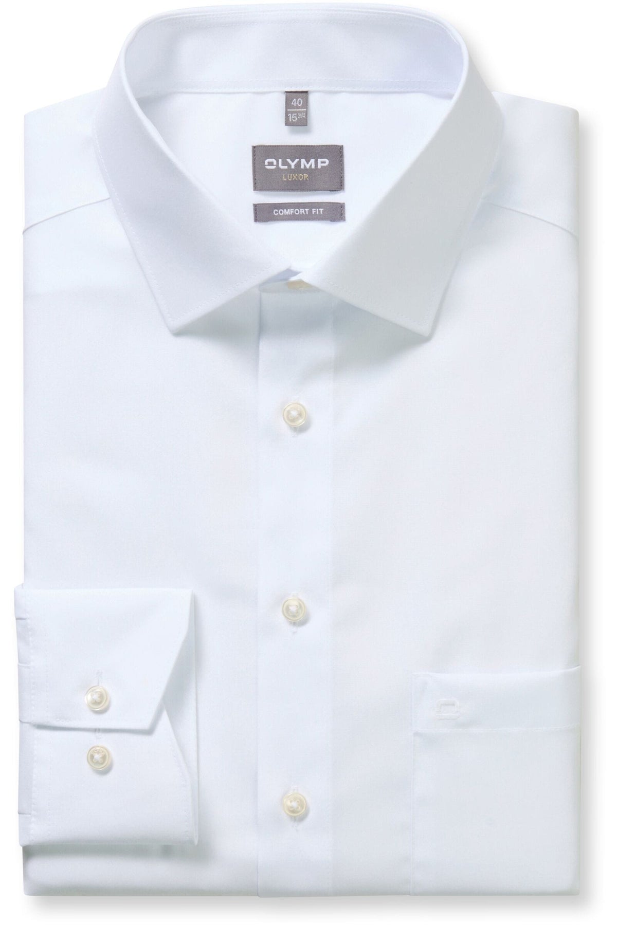 OLYMP Luxor Comfort Fit Hemd weiss, Einfarbig