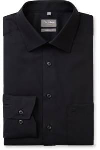 OLYMP Luxor Comfort Fit Hemd schwarz, Einfarbig