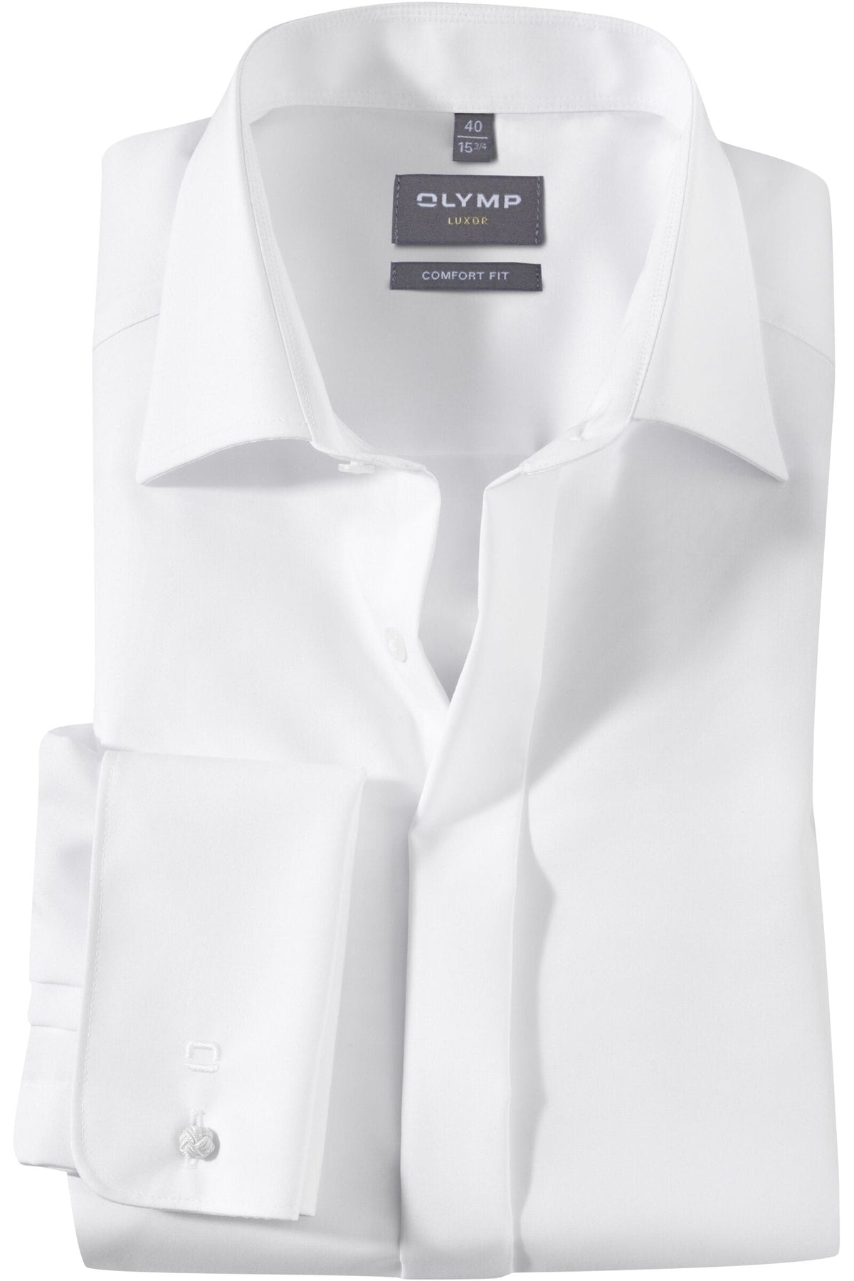 OLYMP Luxor Comfort Fit Galahemd weiss, Einfarbig