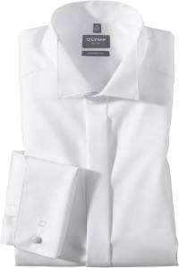 OLYMP Luxor Comfort Fit Galahemd weiss, Einfarbig