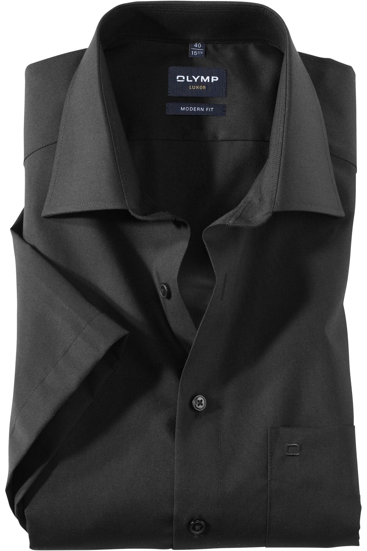 OLYMP Luxor Modern Fit Hemd schwarz, Einfarbig