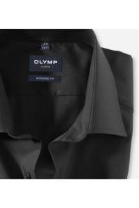 OLYMP Luxor Modern Fit Hemd schwarz, Einfarbig