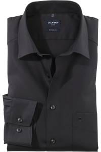 OLYMP Luxor Modern Fit Hemd schwarz, Einfarbig