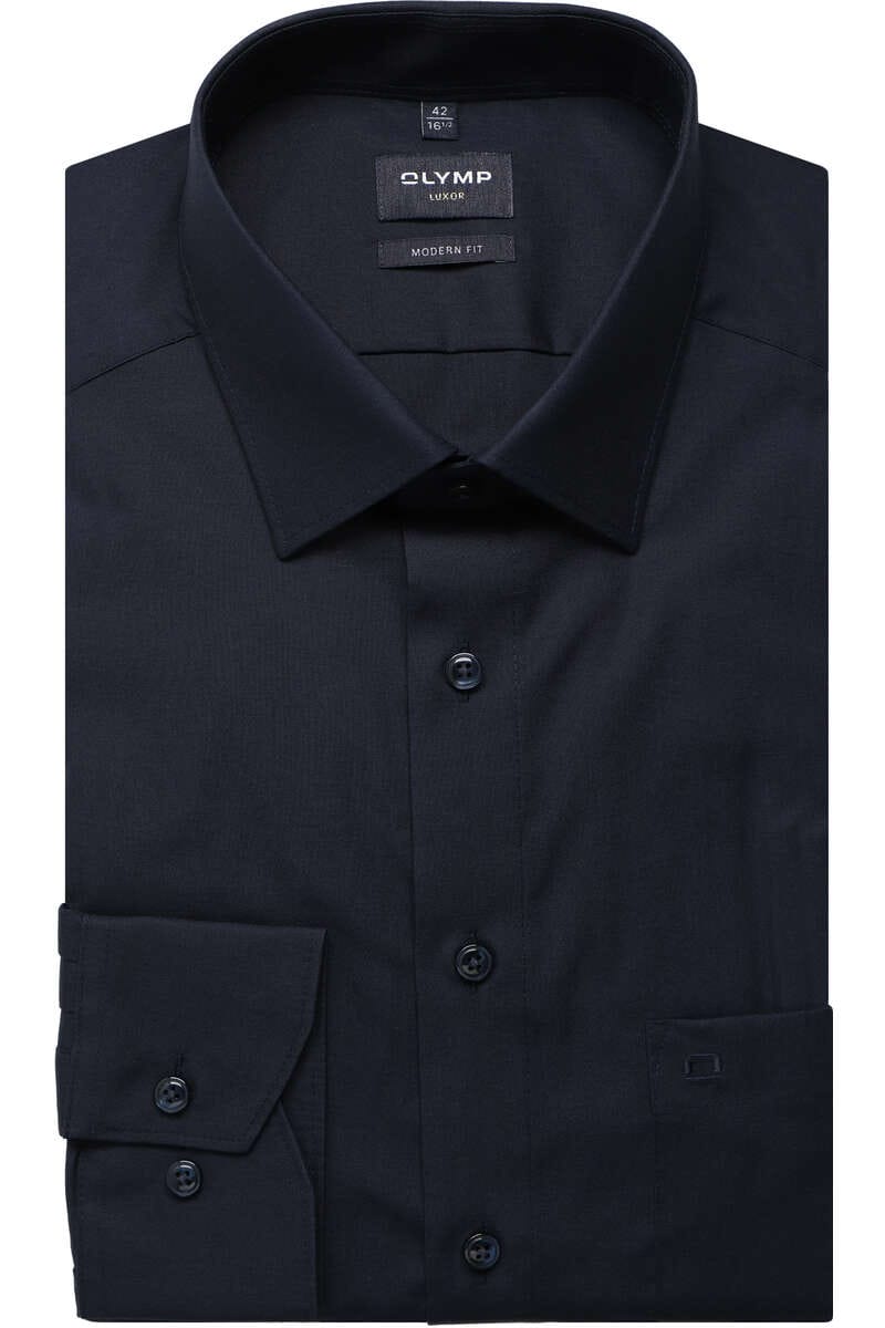 OLYMP Luxor Modern Fit Hemd marine, Einfarbig