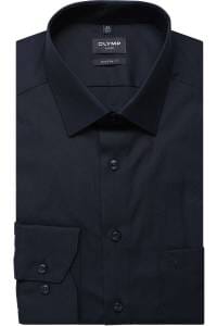 OLYMP Luxor Modern Fit Hemd marine, Einfarbig