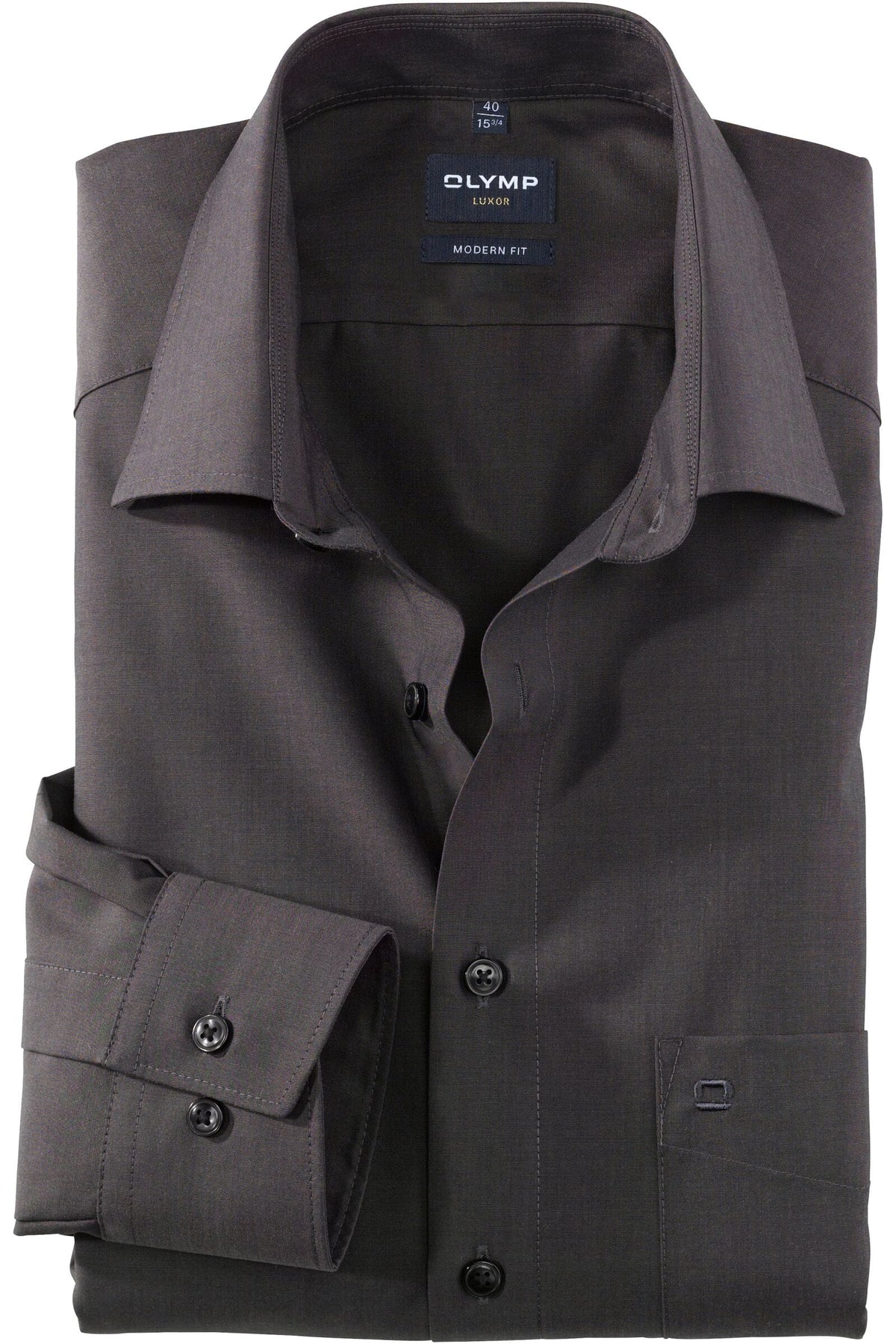 OLYMP Luxor Modern Fit Hemd anthrazit, Einfarbig