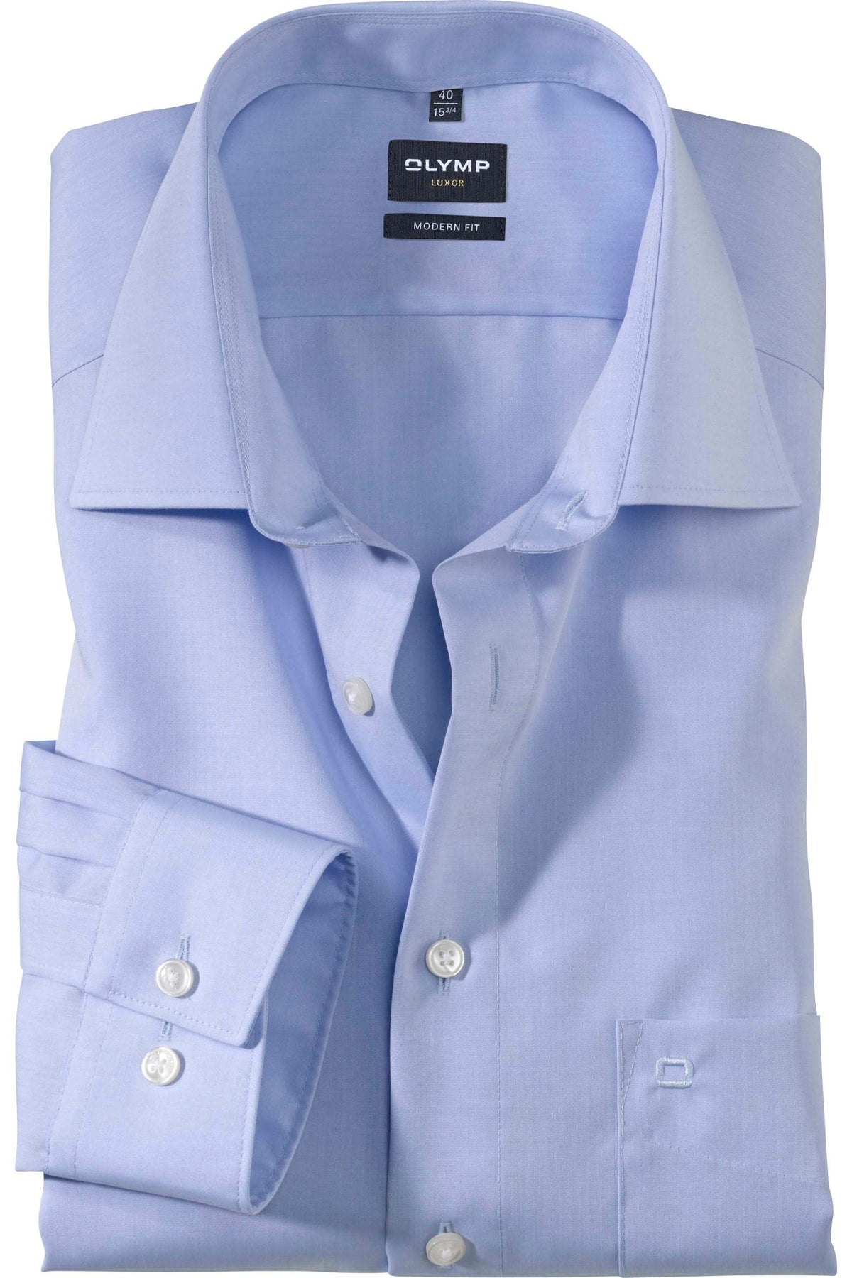 OLYMP Luxor Modern Fit Hemd bleu, Einfarbig