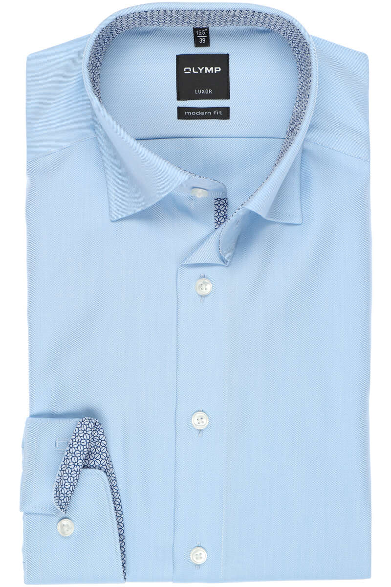 OLYMP Luxor Modern Fit Hemd bleu, Einfarbig