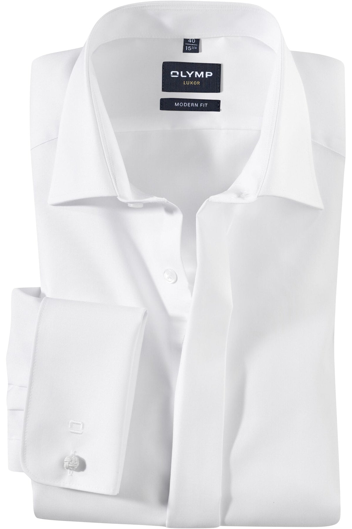 OLYMP Luxor Modern Fit Galahemd weiss, Einfarbig