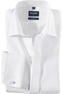 OLYMP Luxor Modern Fit Galahemd weiss, Einfarbig