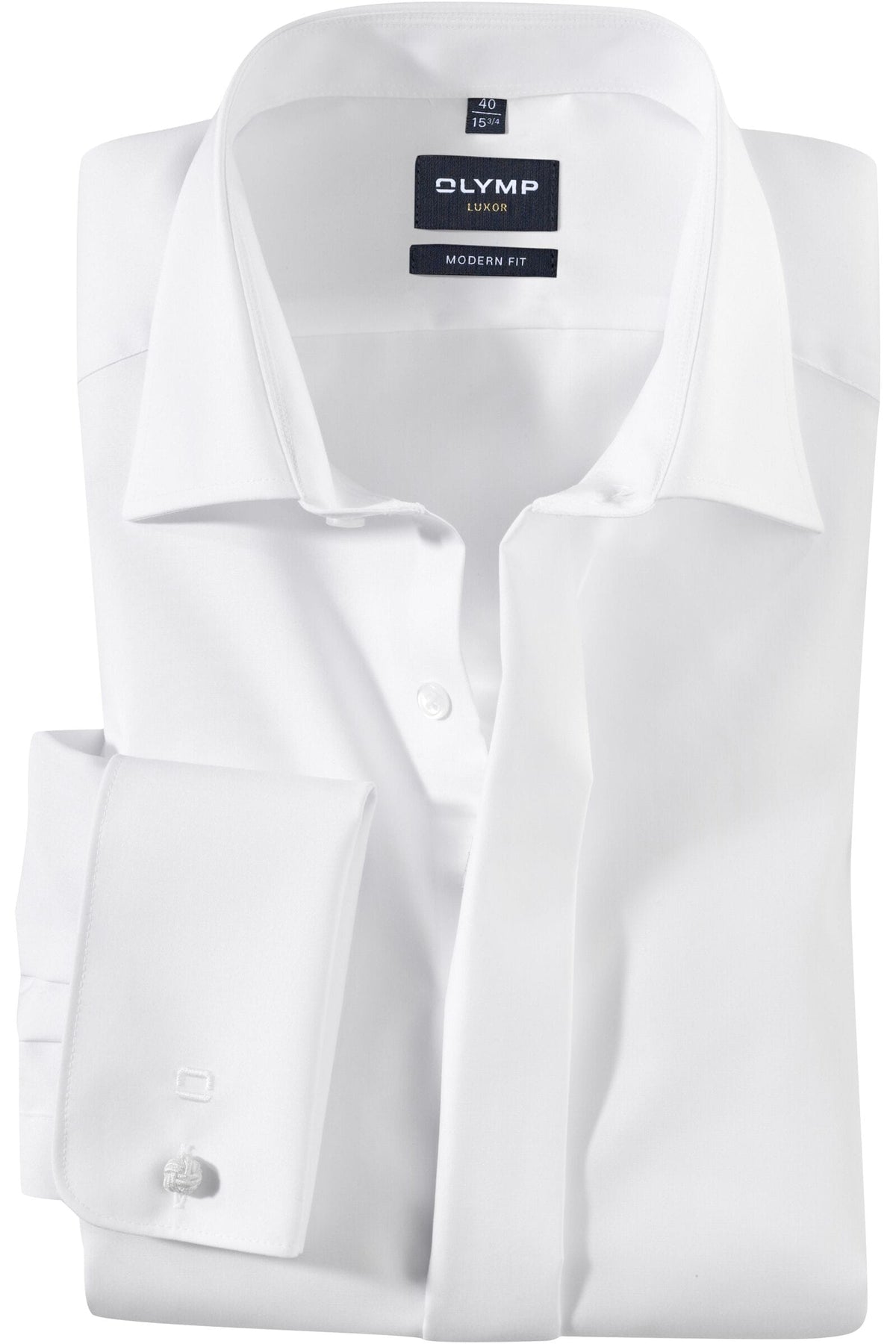 OLYMP Luxor Modern Fit Galahemd weiss, Einfarbig