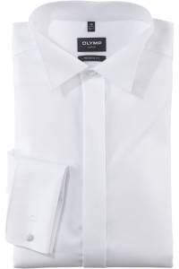 OLYMP Luxor Modern Fit Galahemd weiss, Einfarbig