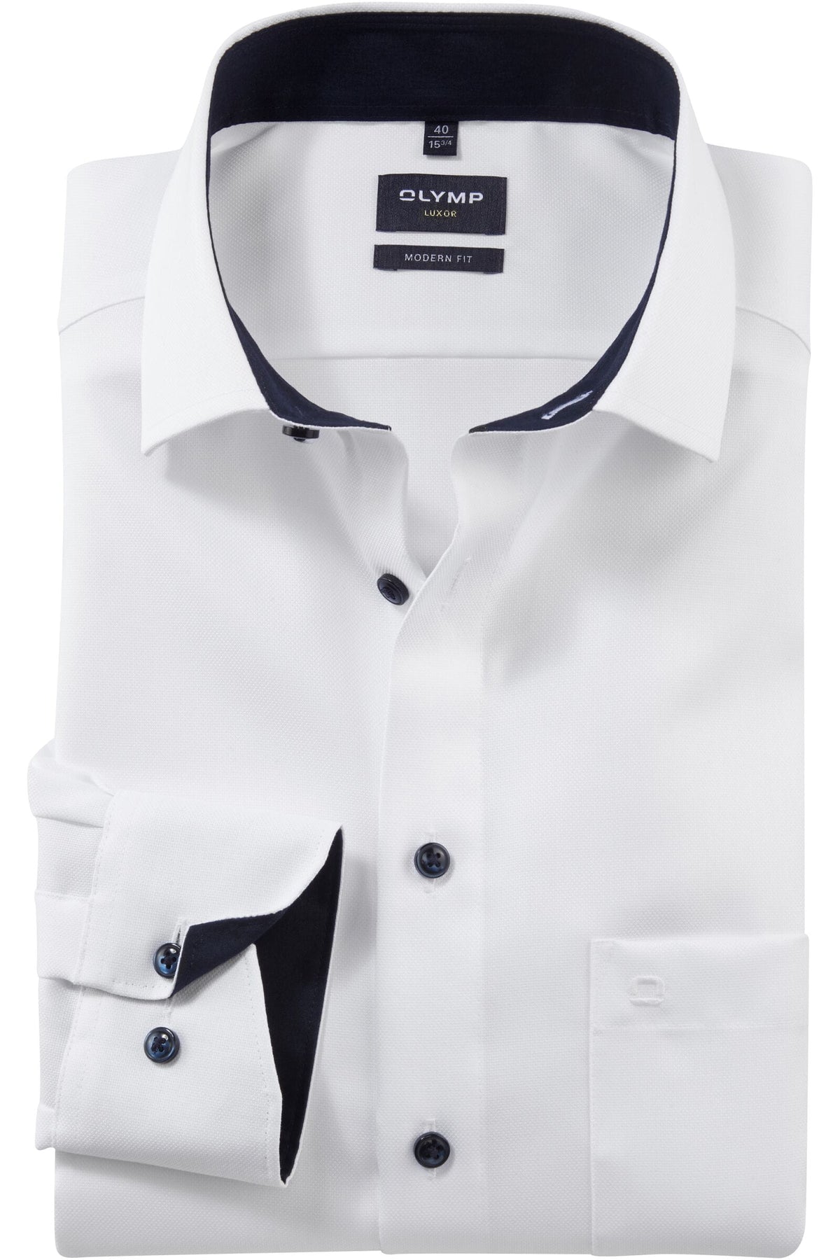 OLYMP Luxor Modern Fit Hemd weiss, Einfarbig