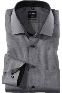 OLYMP Luxor Modern Fit Hemd schwarz, Einfarbig