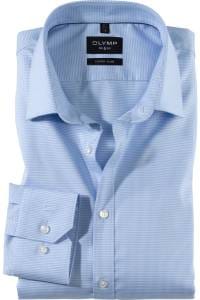 OLYMP No. Six Super Slim Hemd bleu, Faux-uni