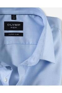 OLYMP No. Six Super Slim Hemd bleu, Faux-uni