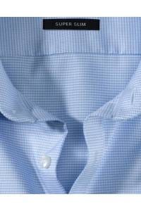 OLYMP No. Six Super Slim Hemd bleu, Faux-uni