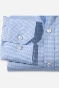 OLYMP No. Six Super Slim Hemd bleu, Faux-uni