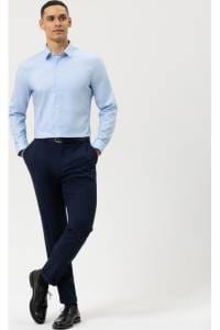 OLYMP No. Six Super Slim Hemd bleu, Faux-uni
