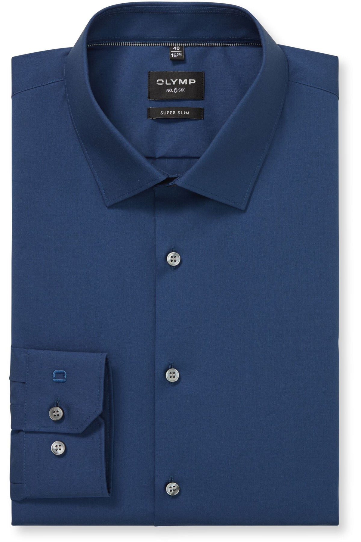 OLYMP No. Six Super Slim Hemd rauchblau, Einfarbig