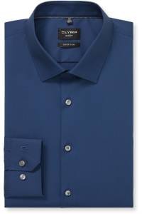 OLYMP No. Six Super Slim Hemd rauchblau, Einfarbig