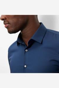 OLYMP No. Six Super Slim Hemd rauchblau, Einfarbig