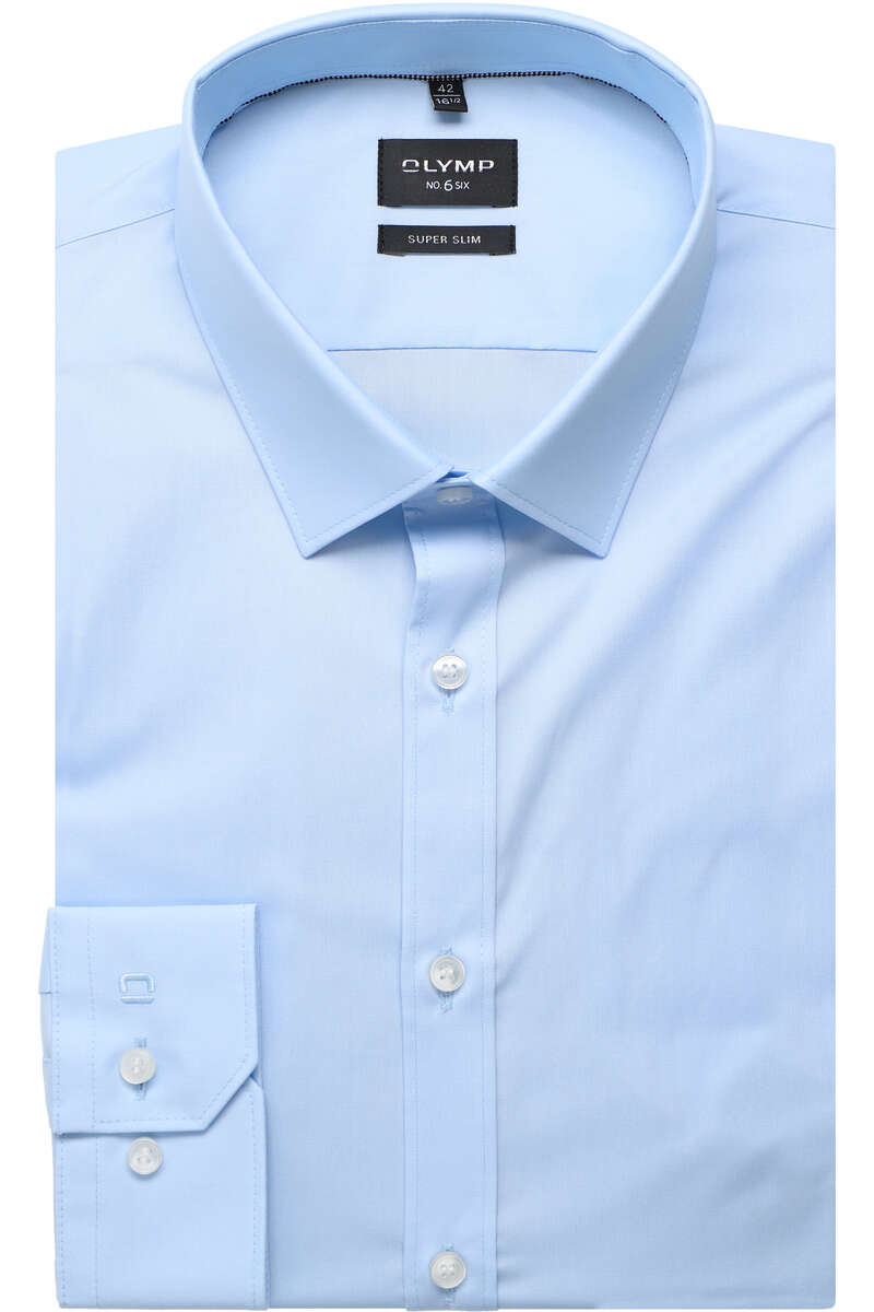 OLYMP No. Six Super Slim Hemd blau, Einfarbig