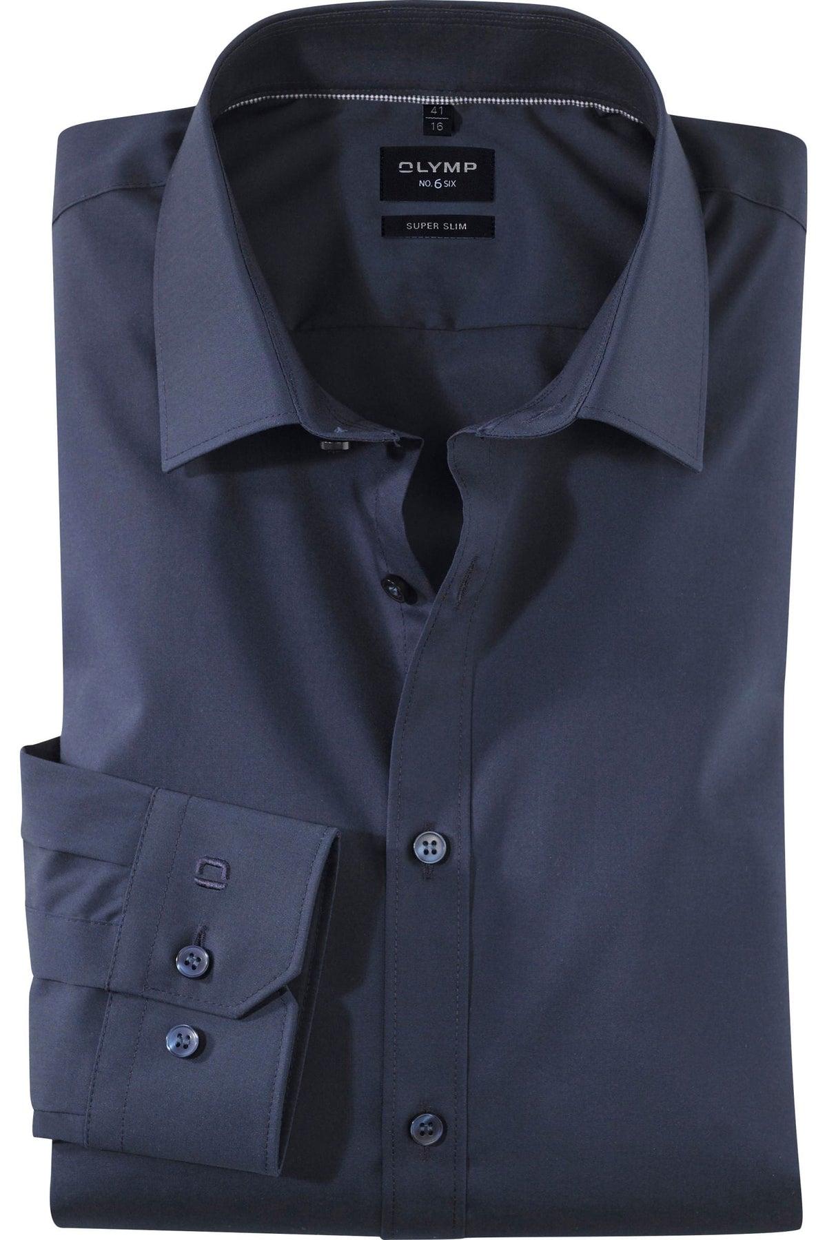 OLYMP No. Six Super Slim Hemd marine, Einfarbig