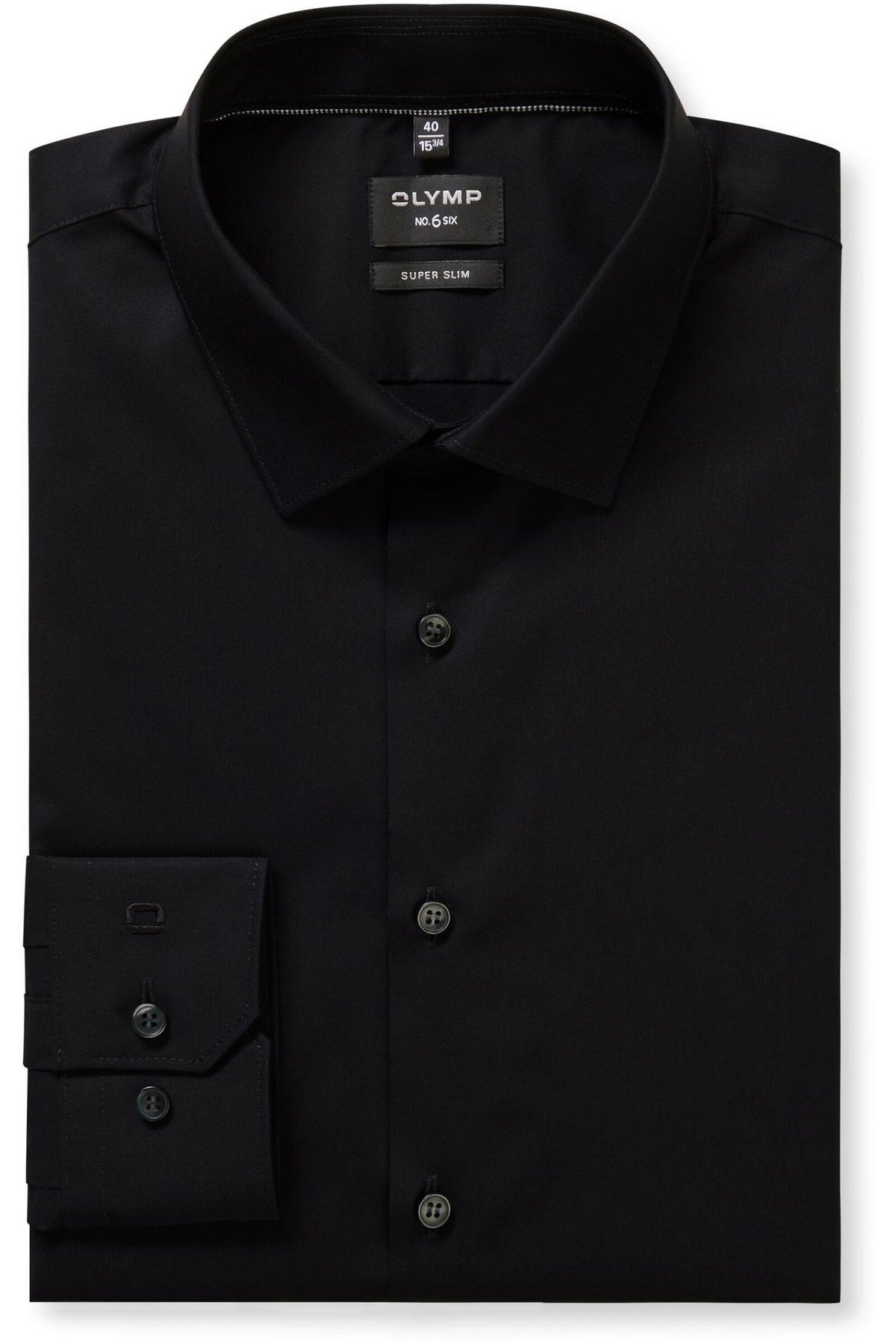 OLYMP No. Six Super Slim Hemd schwarz, Einfarbig