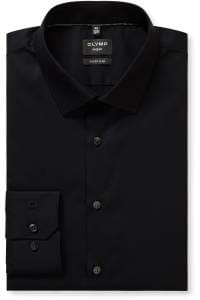 OLYMP No. Six Super Slim Hemd schwarz, Einfarbig