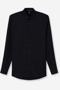 OLYMP No. Six Super Slim Hemd schwarz, Einfarbig