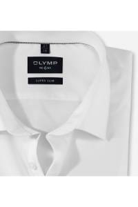 OLYMP No. Six Super Slim Galahemd weiss, Einfarbig