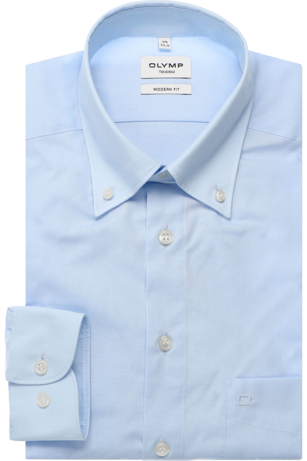 OLYMP Tendenz Modern Fit Hemd bleu, Einfarbig