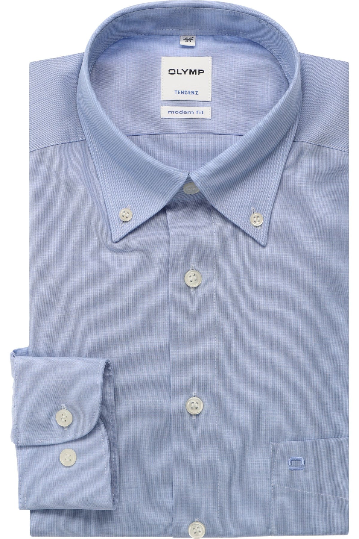 OLYMP Tendenz Modern Fit Hemd bleu, Einfarbig