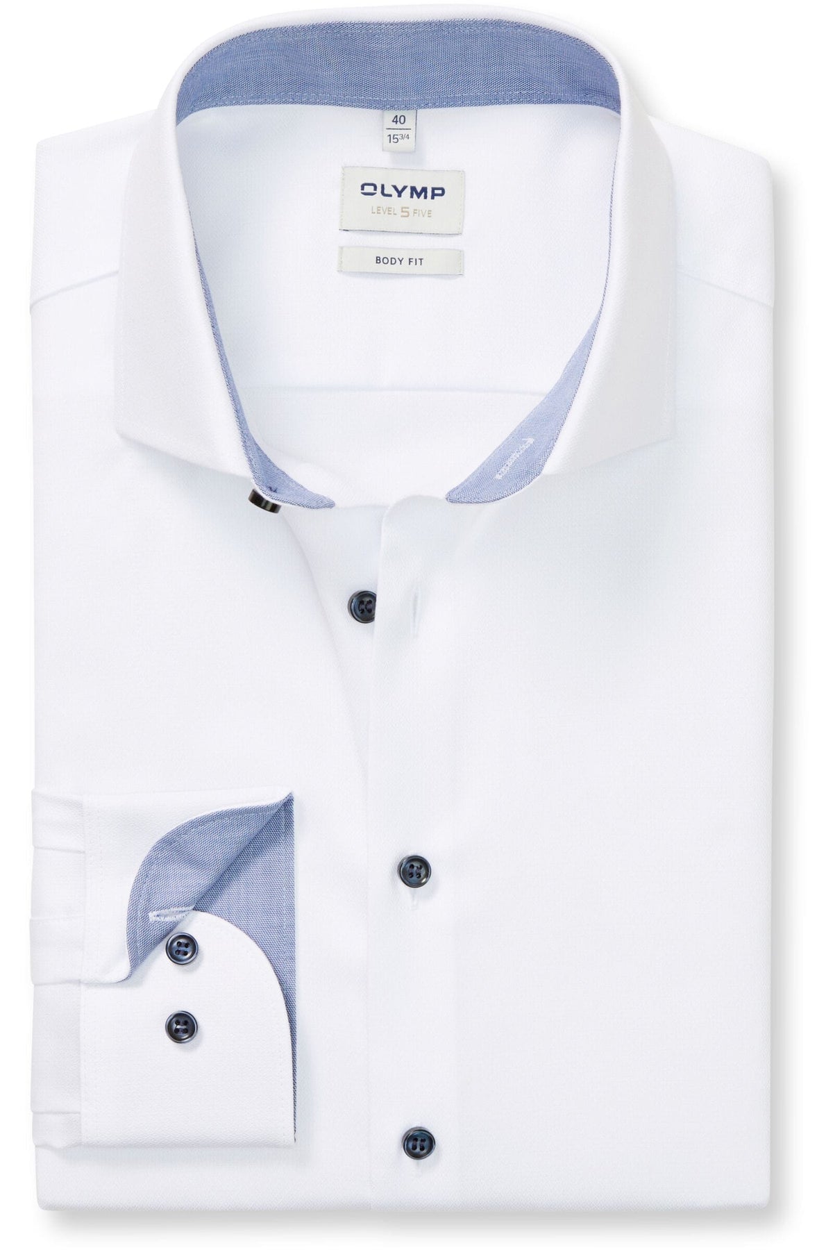 OLYMP Level Five Body Fit Hemd weiss, Faux-uni