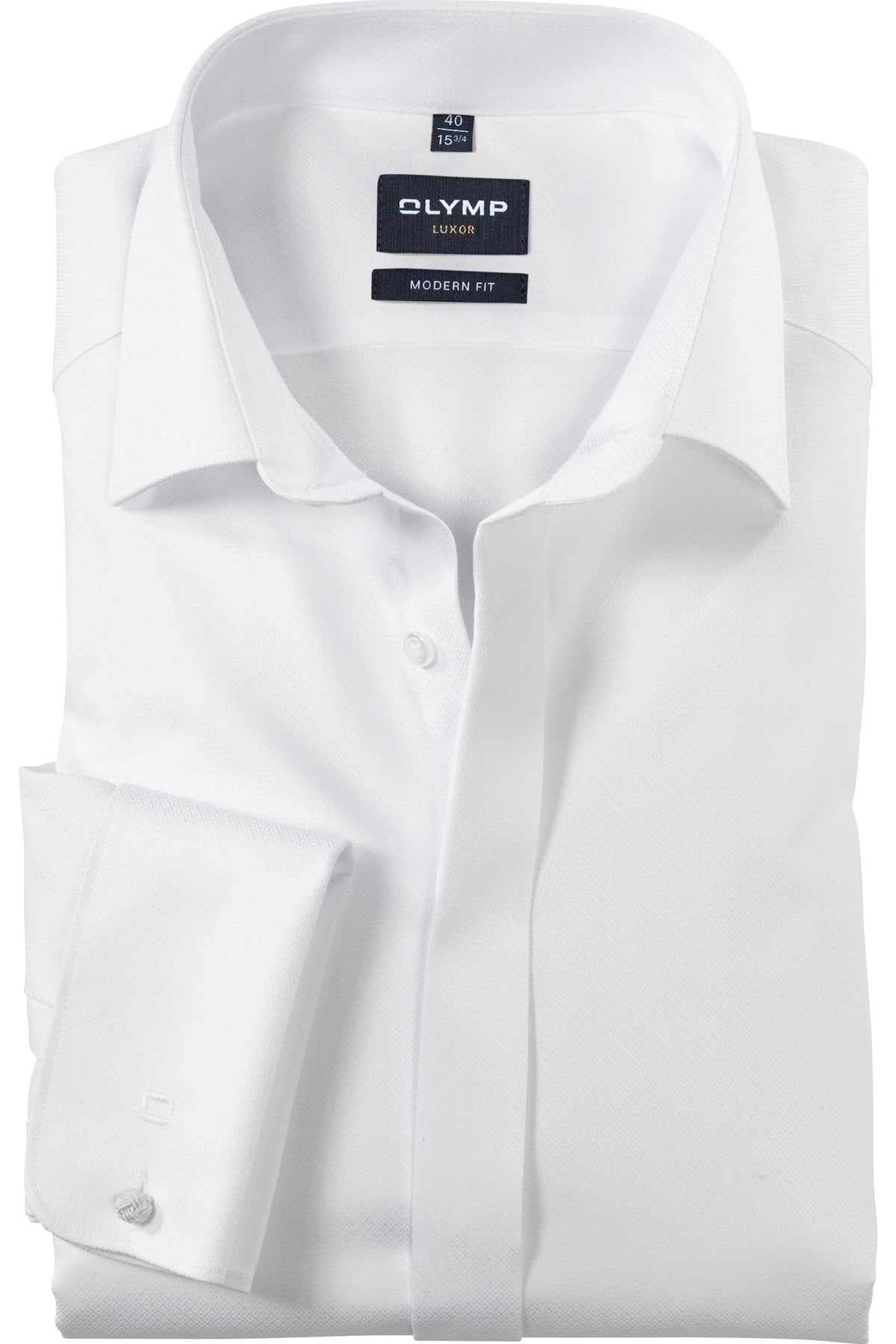 OLYMP Luxor Modern Fit Galahemd weiss, Faux-uni
