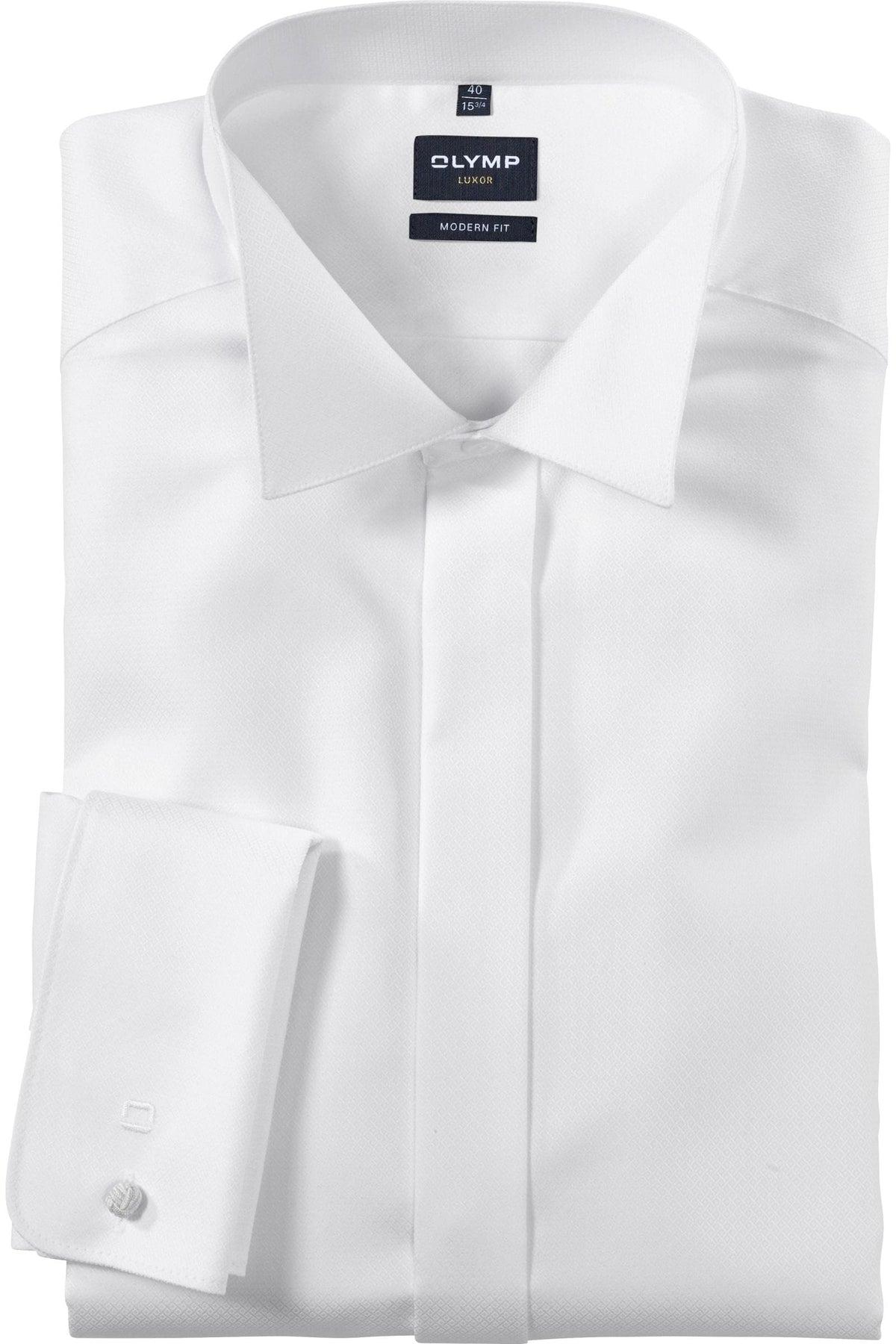 OLYMP Luxor Modern Fit Galahemd weiss, Faux-uni