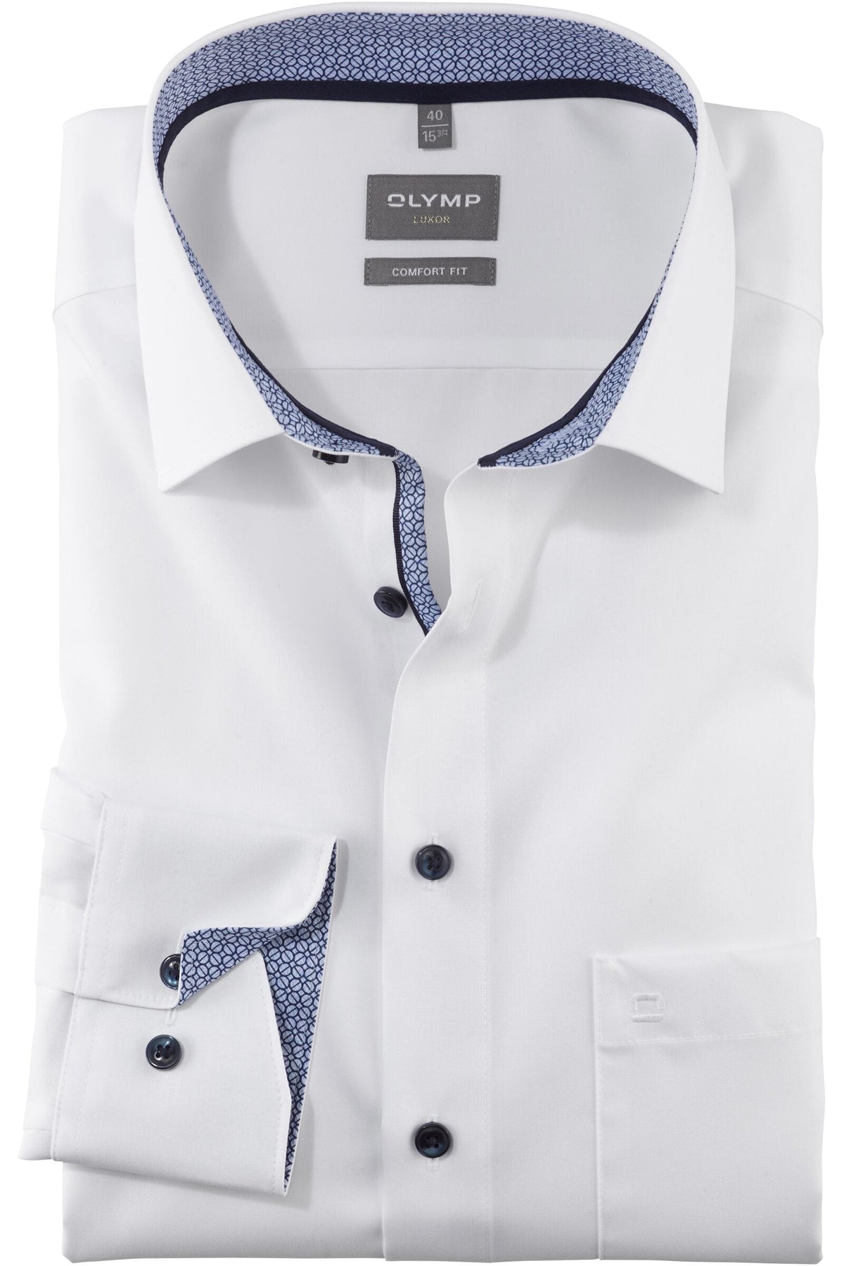 OLYMP Luxor Comfort Fit Hemd weiss, Einfarbig