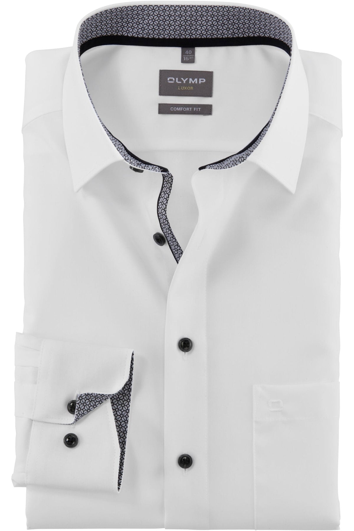 OLYMP Luxor Comfort Fit Hemd weiss, Einfarbig