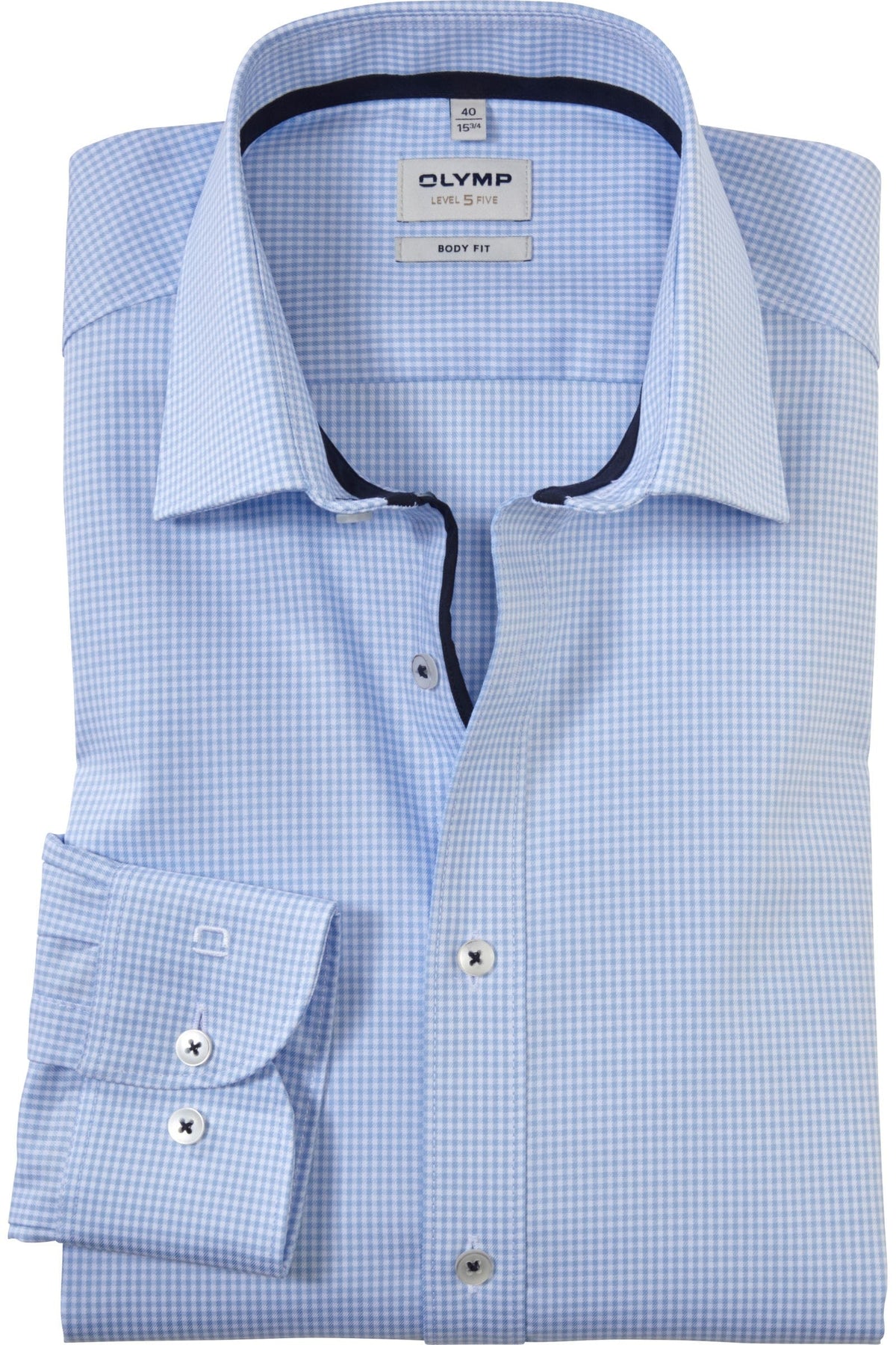 OLYMP Level Five Body Fit Hemd bleu, Vichykaro