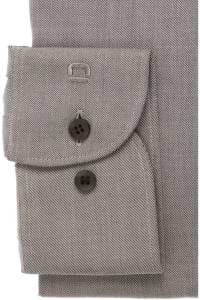 OLYMP Level Five Performance Climate Control Body Fit Hemd taupe, Einfarbig