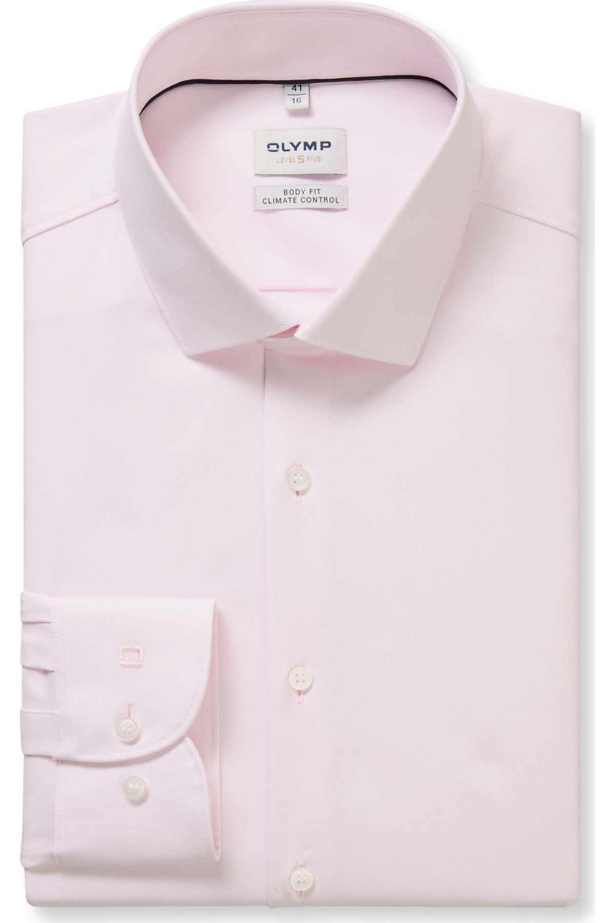 OLYMP Level Five Performance Climate Control Body Fit Hemd pink, Einfarbig