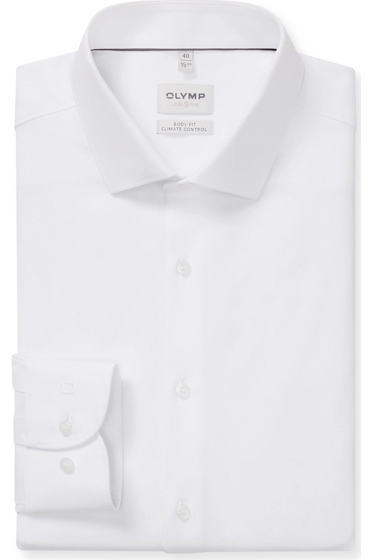 OLYMP Level Five Performance Climate Control Body Fit Hemd weiss, Einfarbig