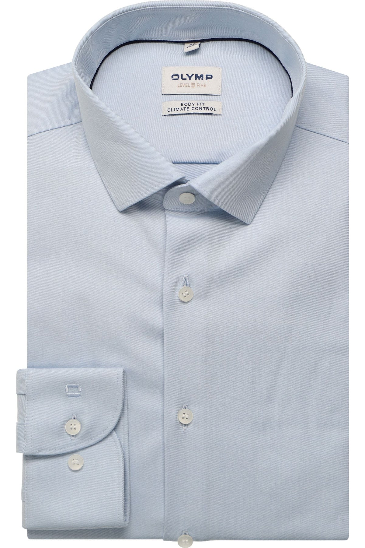 OLYMP Level Five Performance Climate Control Body Fit Hemd blau, Einfarbig