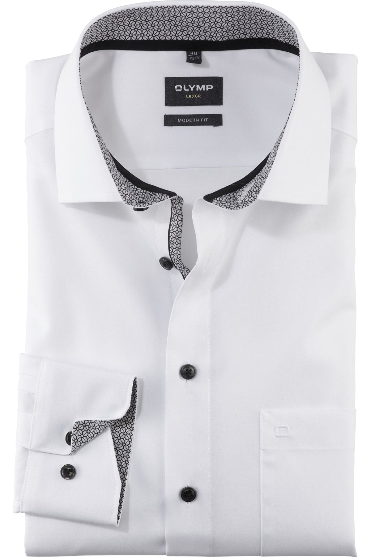 OLYMP Luxor Modern Fit Hemd weiss, Einfarbig
