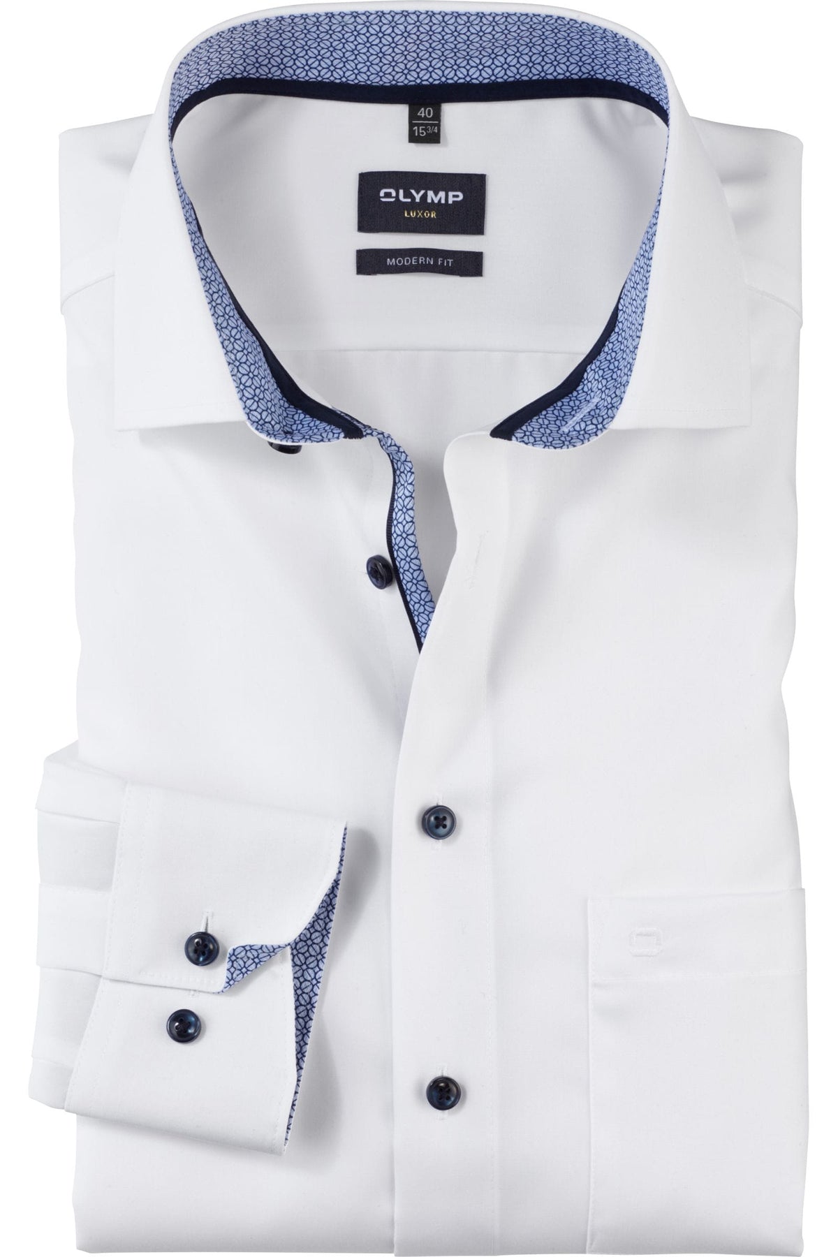 OLYMP Luxor Modern Fit Hemd weiss, Einfarbig