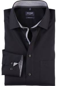 OLYMP Luxor Modern Fit Hemd schwarz, Einfarbig