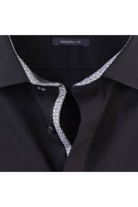 OLYMP Luxor Modern Fit Hemd schwarz, Einfarbig